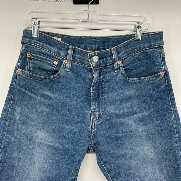 Levi's Premium 512 Ripped Jeans Men's Size W32 Blue Denim Slim Tapered Mid Rise - Picture 6 of 14
